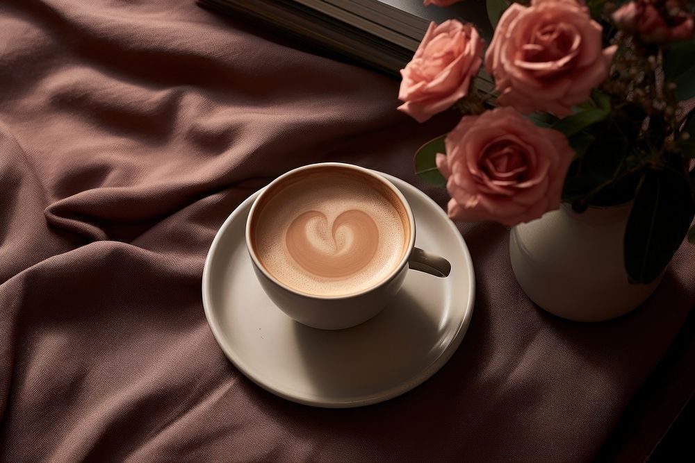 Coffee cup saucer flower. 