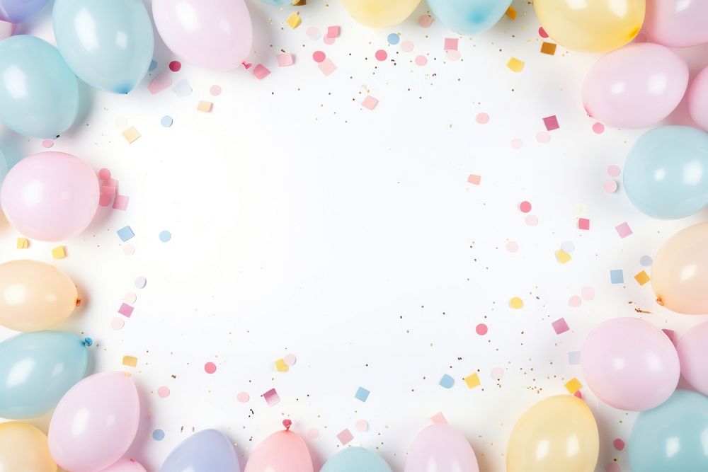 Confetti balloon backgrounds birthday. AI generated Image by rawpixel.