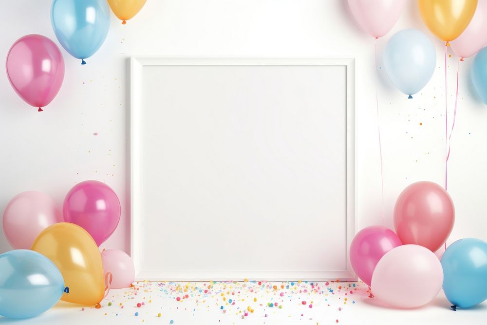 Balloon backgrounds confetti birthday. AI generated Image by rawpixel.