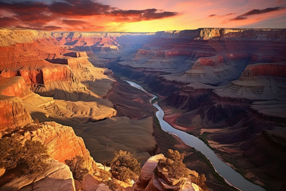 Grand canyon landscape outdoors nature. AI generated Image by rawpixel.