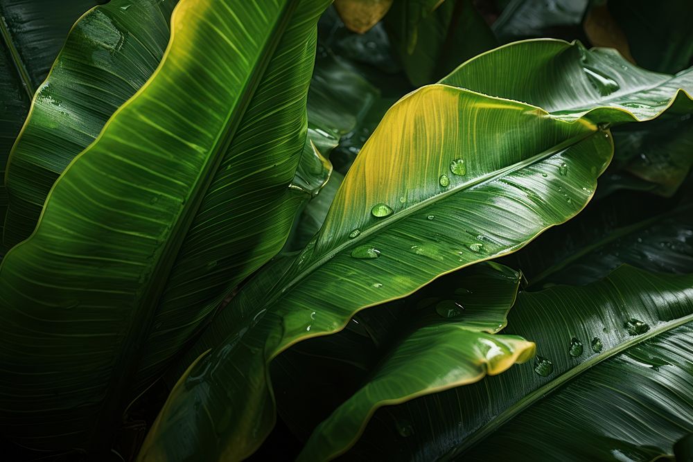 Banana leaves nature green outdoors. AI generated Image by rawpixel.