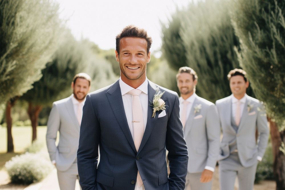 Wedding suit standing tuxedo adult. AI generated Image by rawpixel.