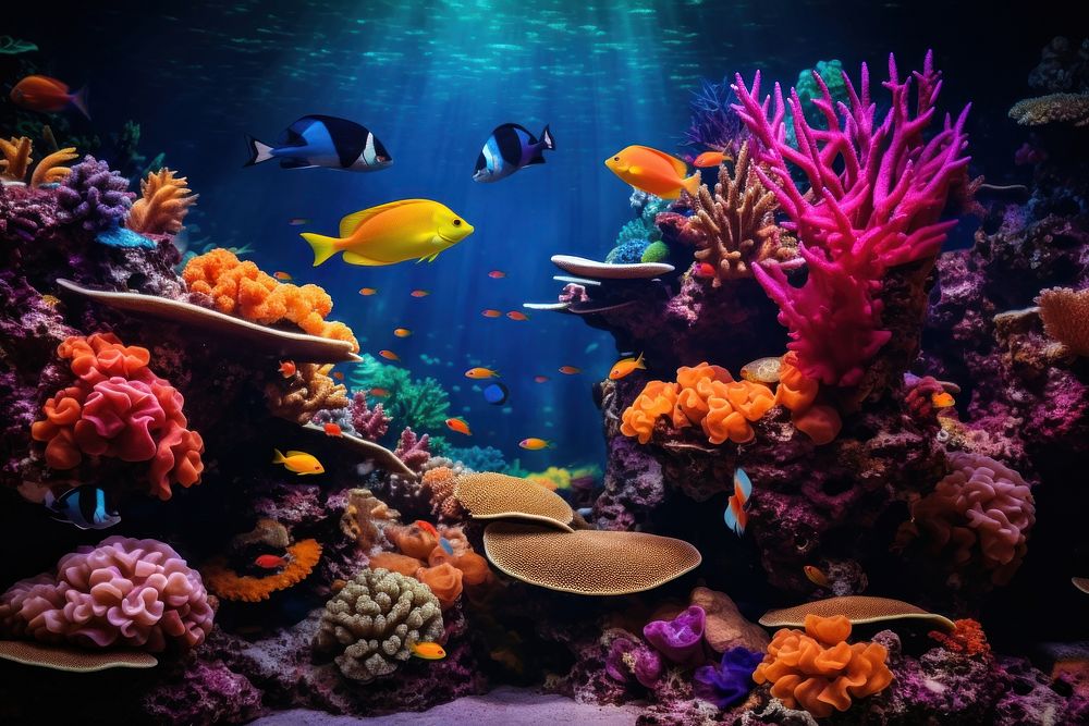 Coral fish underwater aquarium. AI generated Image by rawpixel.
