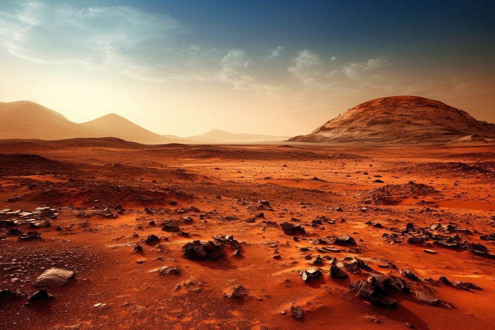 Space landscape outdoors desert. 