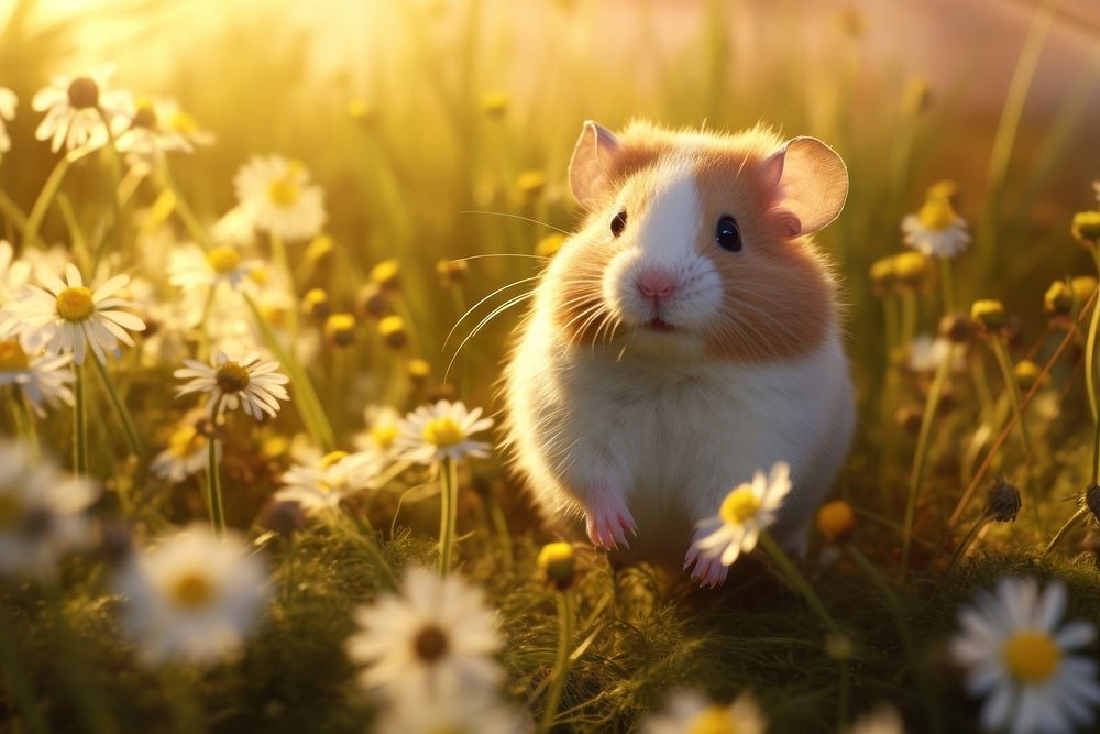 Hamster outdoors animal rodent. AI generated Image by rawpixel.