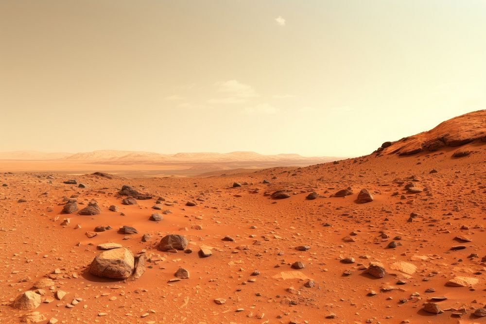 Mars outdoors horizon desert. AI generated Image by rawpixel.