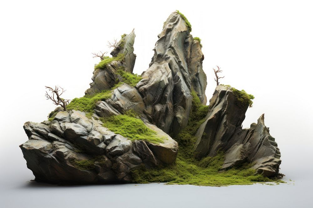 Rock plant moss tree. AI generated Image by rawpixel.