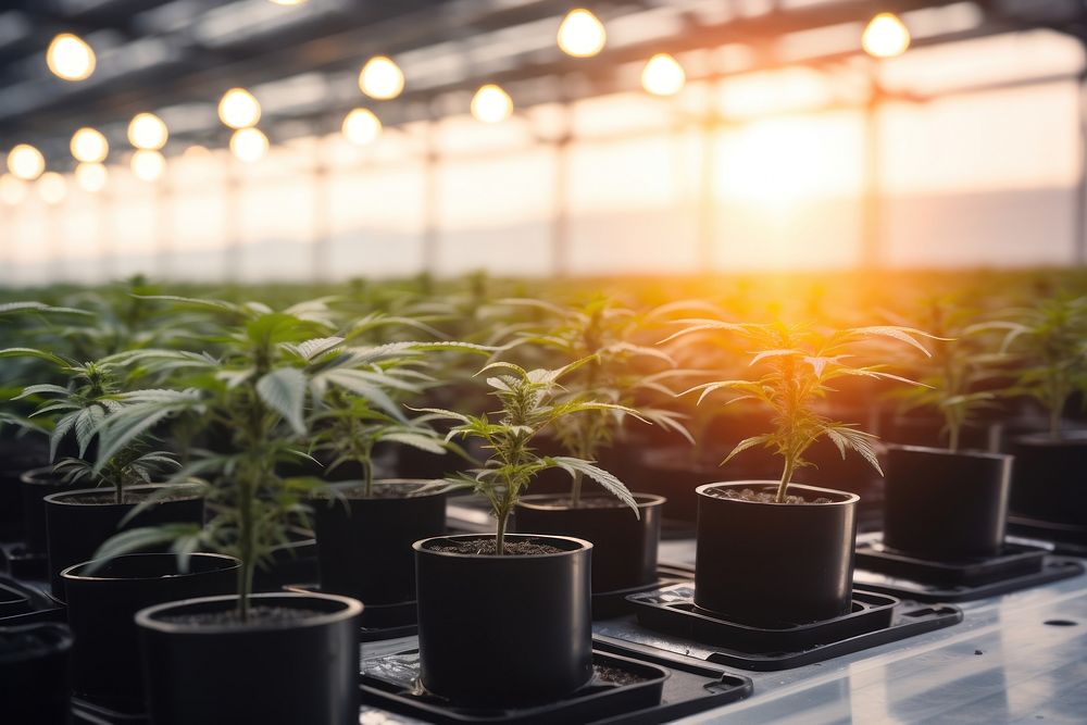 Cannabis plant greenhouse gardening. AI generated Image by rawpixel.