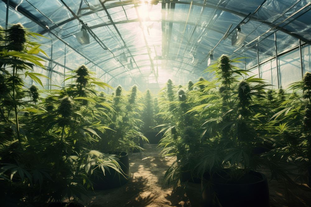 Cannabis greenhouse outdoors nature. AI generated Image by rawpixel.