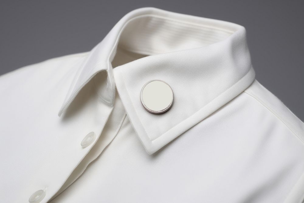 Pin badge textile shirt white. AI generated Image by rawpixel.