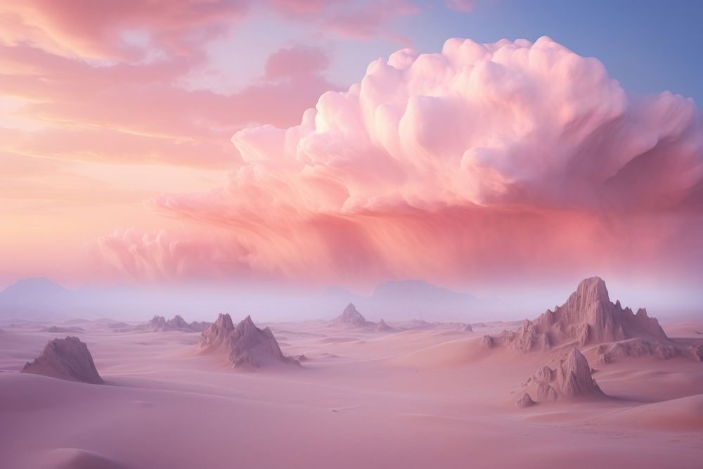 Dragonbone Desert landscape desert panoramic. AI generated Image by rawpixel.