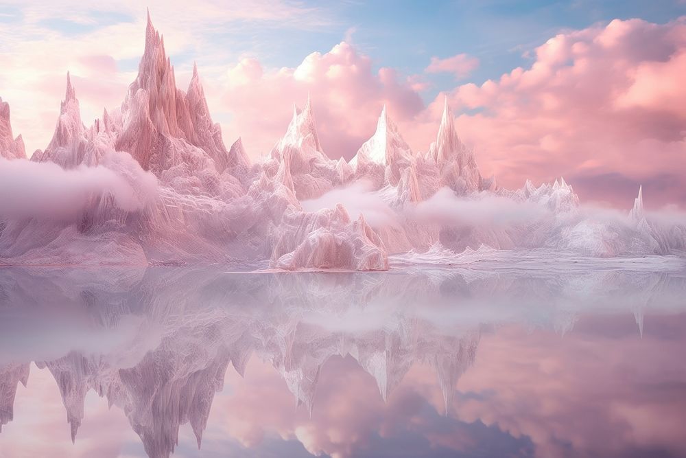 Dragonspire Peaks landscape panoramic outdoors. AI generated Image by rawpixel.