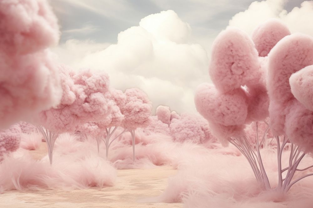 Whimsical Wonderland landscape outdoors blossom. AI generated Image by rawpixel.