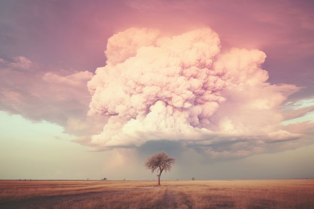 Thundering Skies Nest landscape tranquility explosion. AI generated Image by rawpixel.
