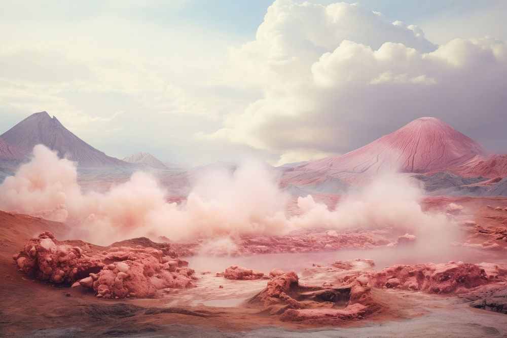Volcanic Crater landscape mountain outdoors. AI generated Image by rawpixel.