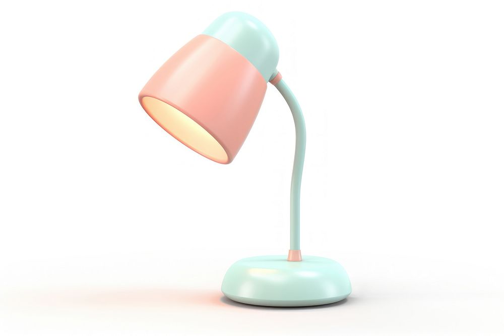 Cute pastel desk lamp lampshade white background electricity. AI generated Image by rawpixel.