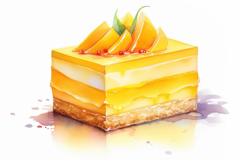 Mango cake dessert fruit food. AI generated Image by rawpixel.