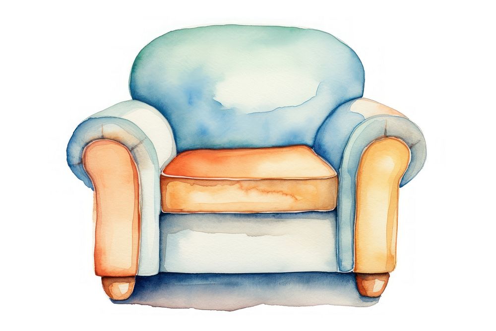 Single sofa furniture armchair white background. AI generated Image by rawpixel.