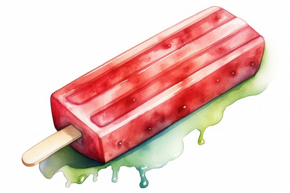 Watermelon popsicle dessert food white background. AI generated Image by rawpixel.