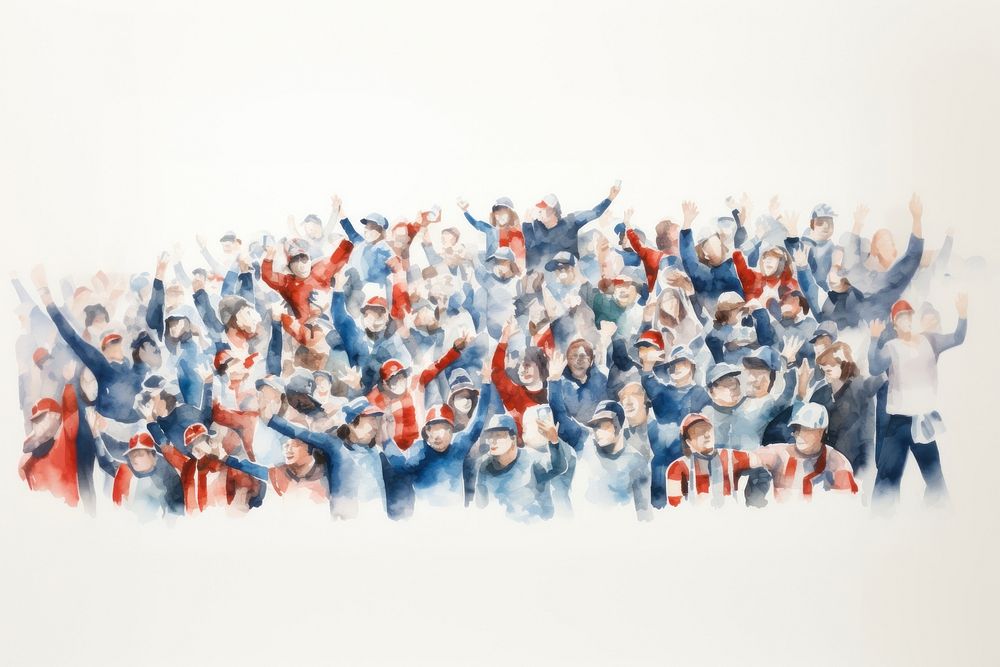 Football crowd adult white background togetherness. AI generated Image by rawpixel.