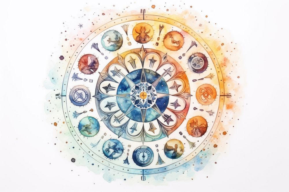 Horoscope drawing art illustrated. AI generated Image by rawpixel.