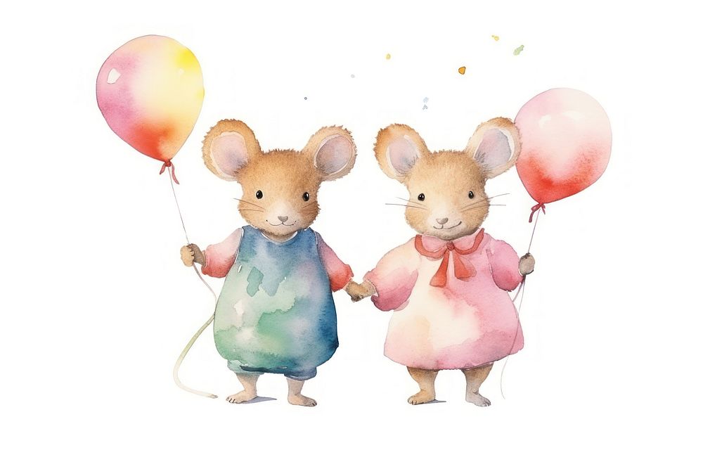 Happy mice standing balloon animal. AI generated Image by rawpixel.