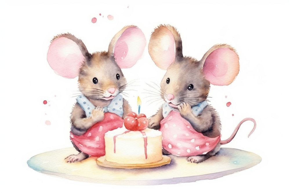 Happy mice animal rat dessert. AI generated Image by rawpixel.