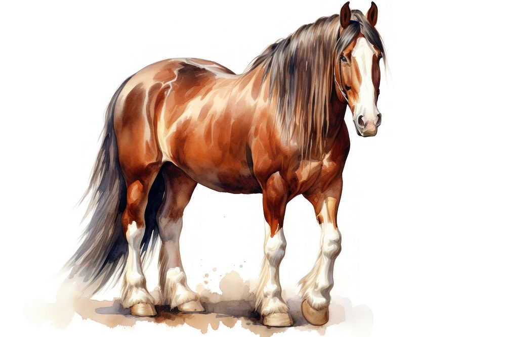Clydesdale horse stallion mammal animal. AI generated Image by rawpixel.