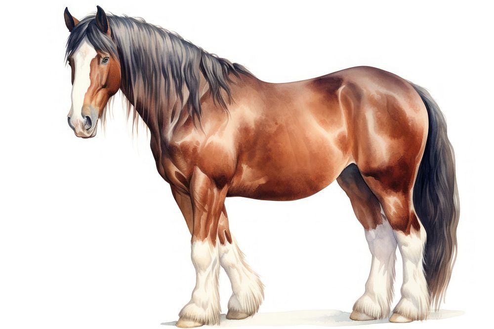 Clydesdale horse stallion mammal animal. AI generated Image by rawpixel.