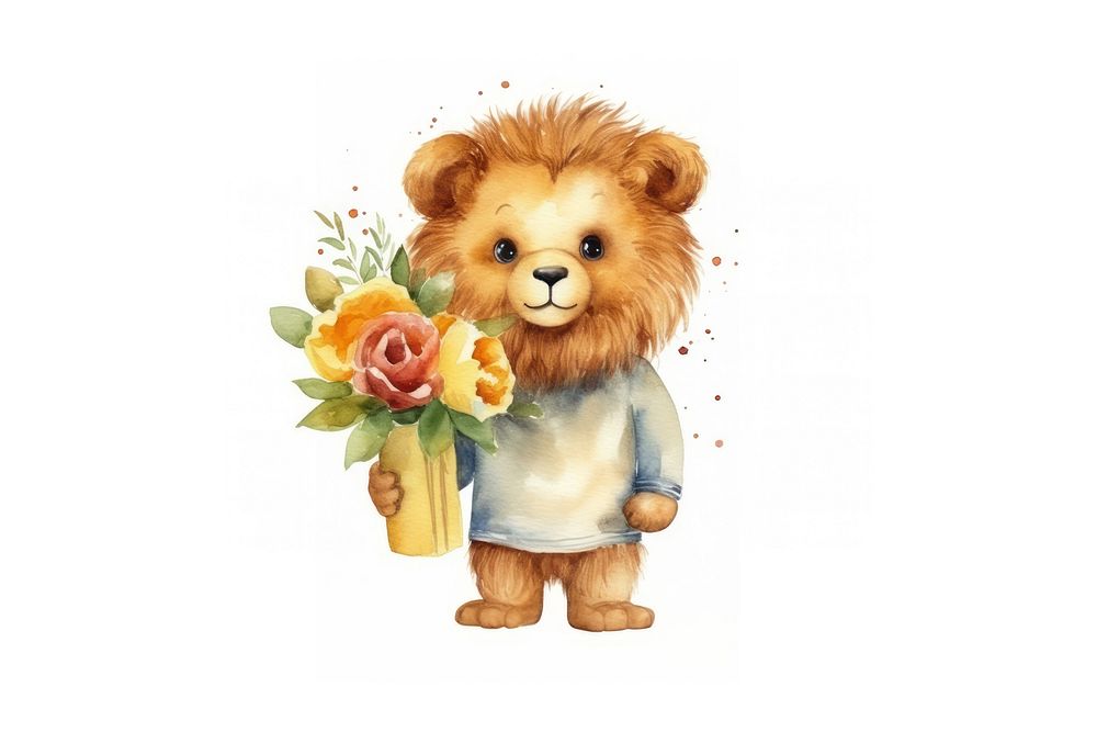 Cute lion flower plant toy. AI generated Image by rawpixel.