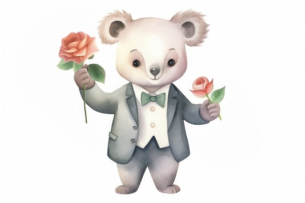 Koala flower mammal animal. AI generated Image by rawpixel.