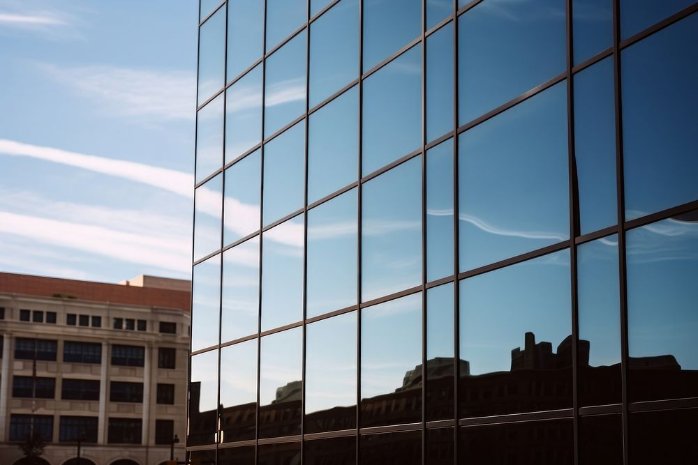 Mirror building architecture window city.