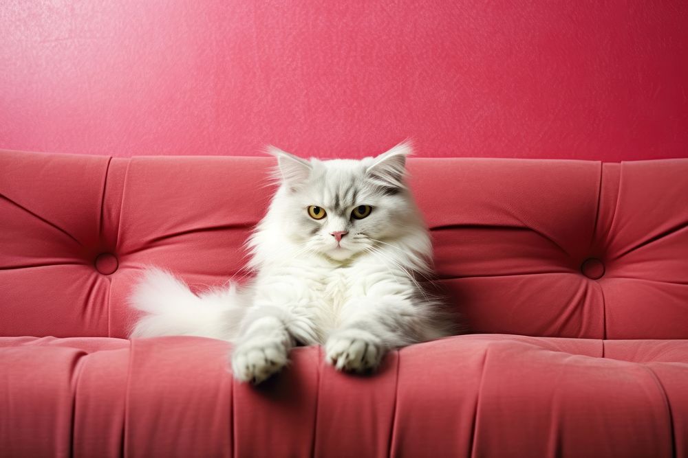 Cozy orange cat on a sofa, design resource. AI generated Image by rawpixel