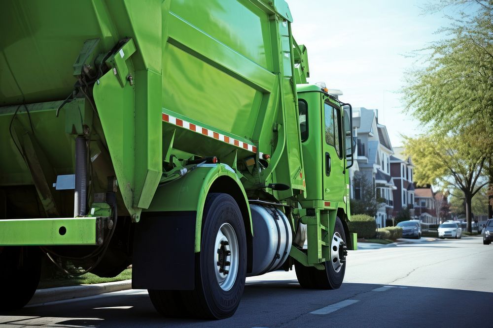 Green garbage truck, design resource. AI generated Image by rawpixel