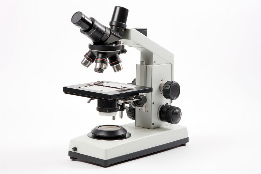 Microscope white background biotechnology magnification. AI generated Image by rawpixel.