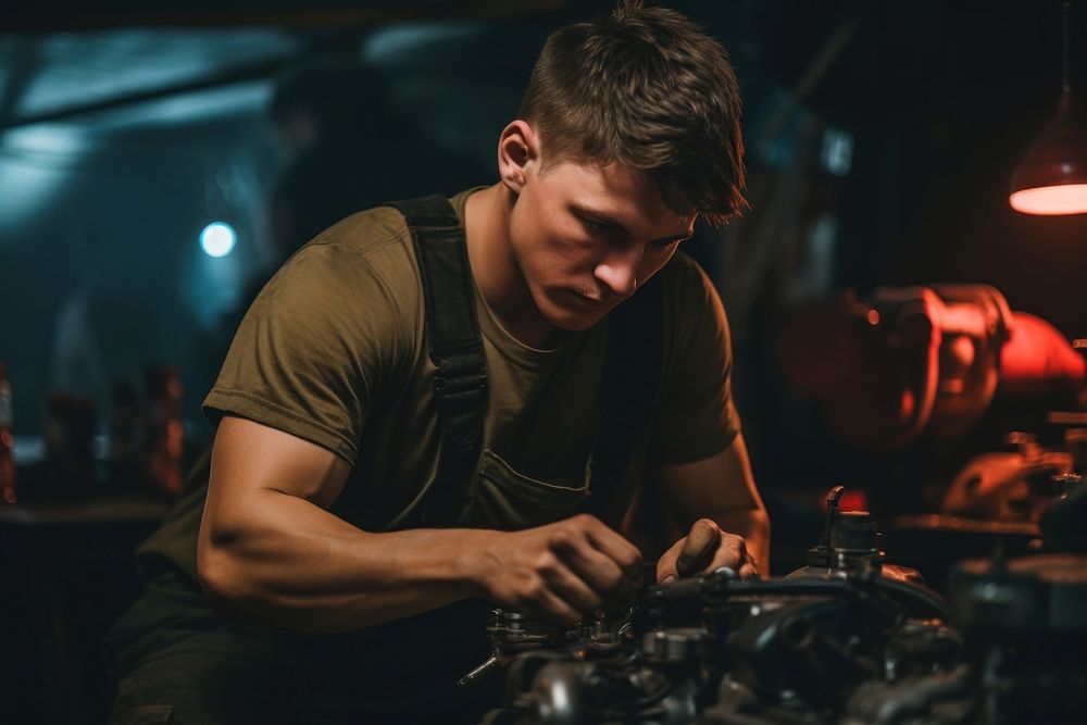 Car service mechanic working concentration. AI generated Image by rawpixel.