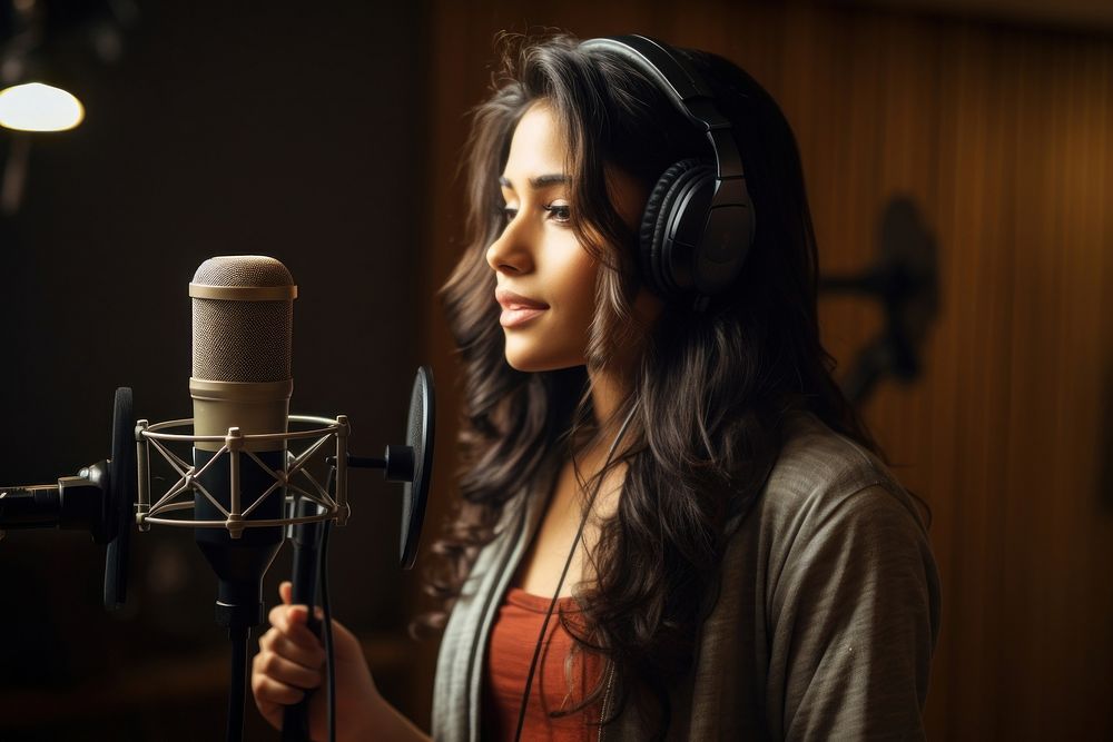 Recording studio microphone women woman. | Free Photo - rawpixel
