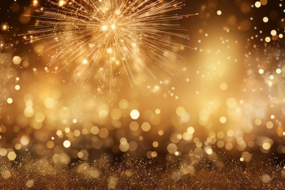 Gold glitter fireworks backgrounds abstract. AI generated Image by rawpixel.