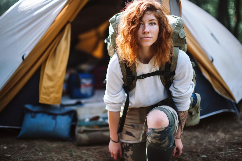 Camping tent outdoors hairstyle. AI generated Image by rawpixel.