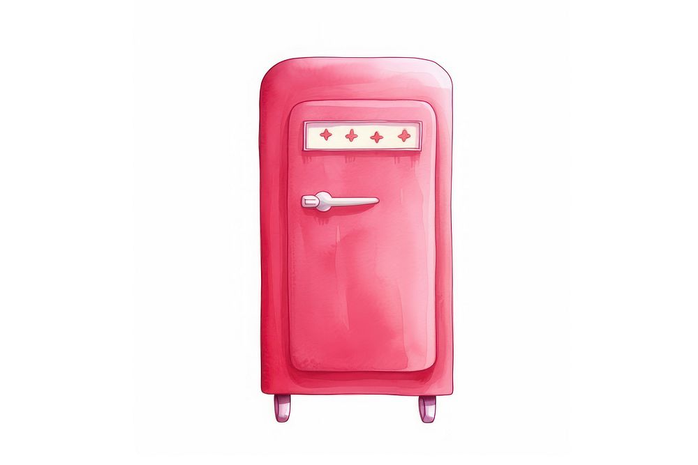 Fridge cartoon white background letterbox. AI generated Image by rawpixel.