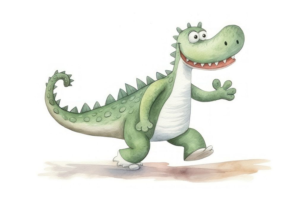 Running crocodile animal dinosaur reptile. AI generated Image by rawpixel.