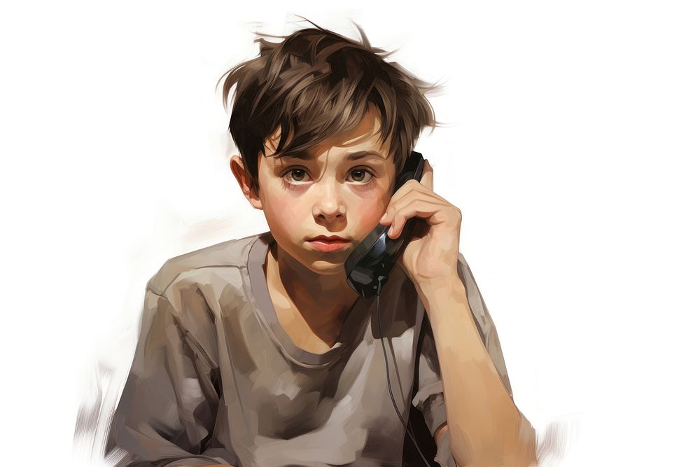 Use a telephone portrait drawing photography. AI generated Image by rawpixel.