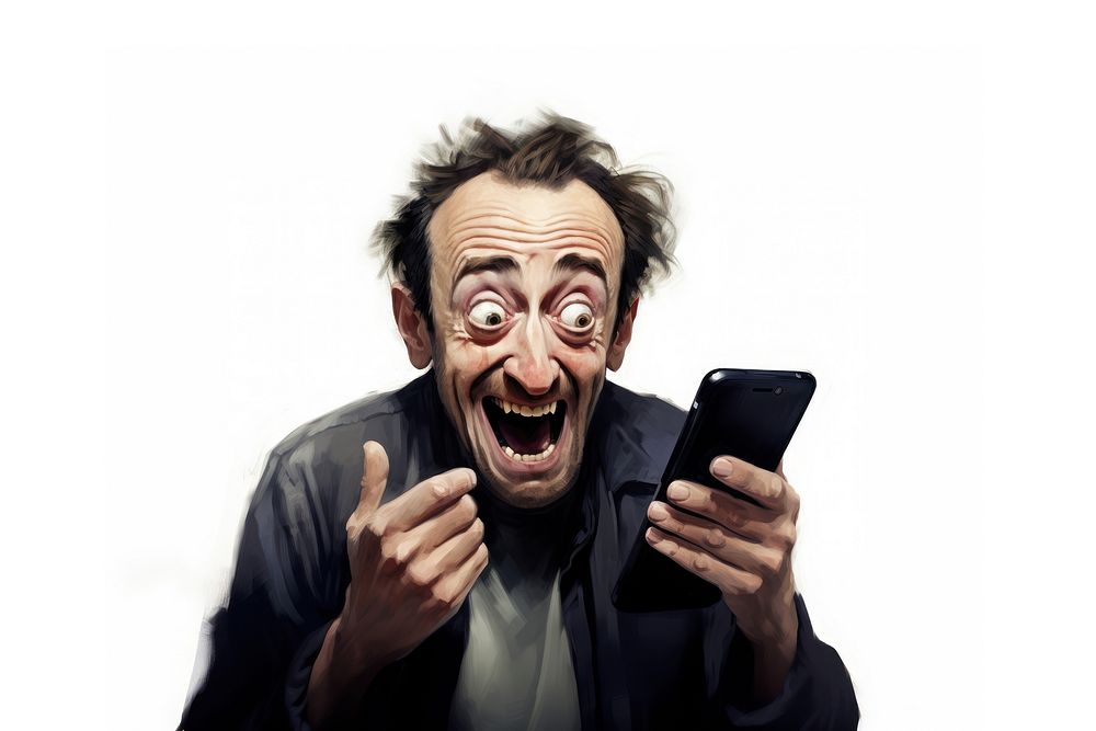 Phone shouting adult male. AI generated Image by rawpixel.