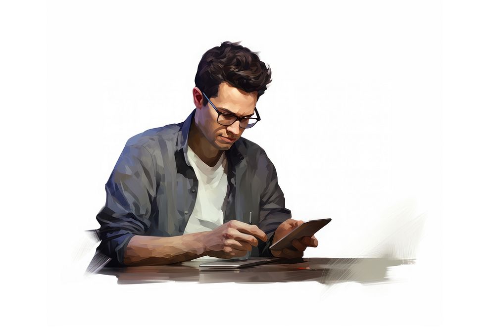 Phone computer sitting reading. AI generated Image by rawpixel.