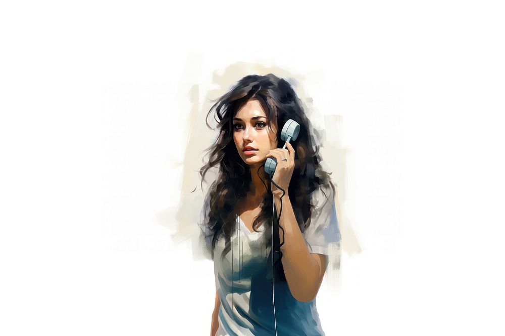 Use a telephone portrait adult women. AI generated Image by rawpixel.