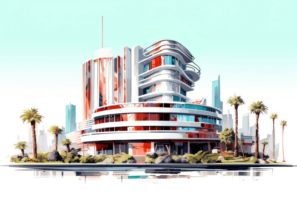 Casino architecture building vehicle. AI generated Image by rawpixel.