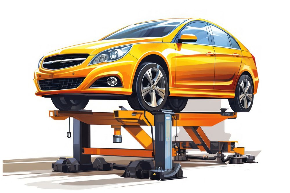 Car lift vehicle bumper wheel. 