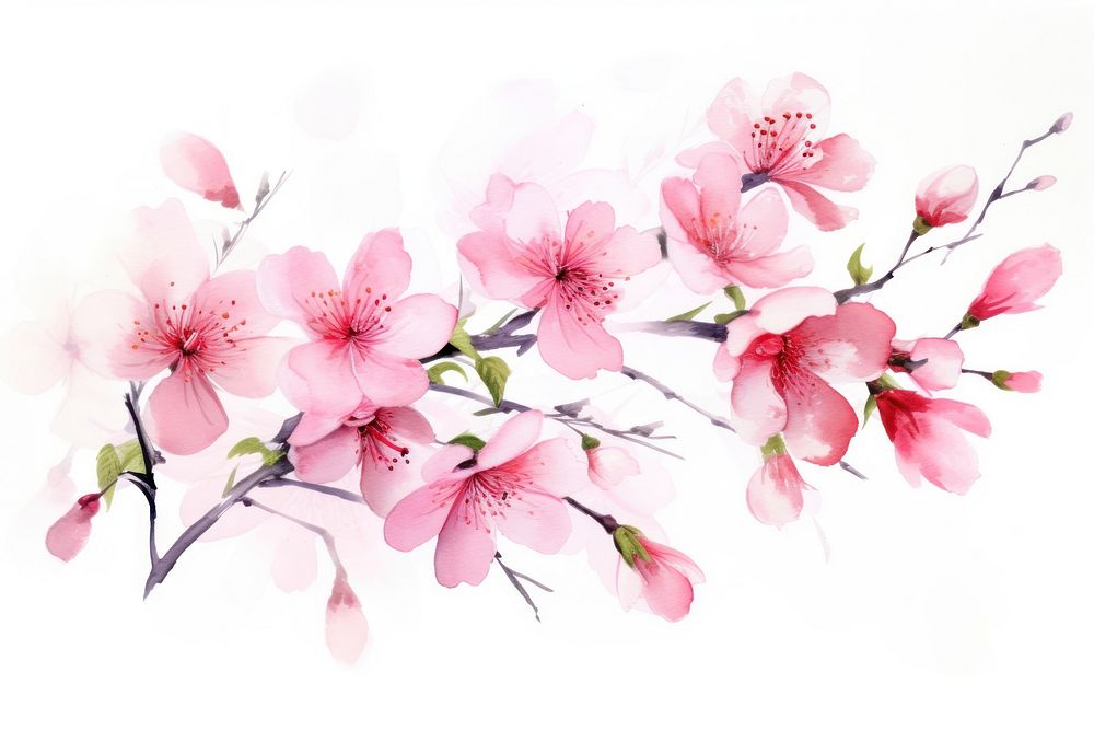 Pink flowers blossom plant pink. AI generated Image by rawpixel.