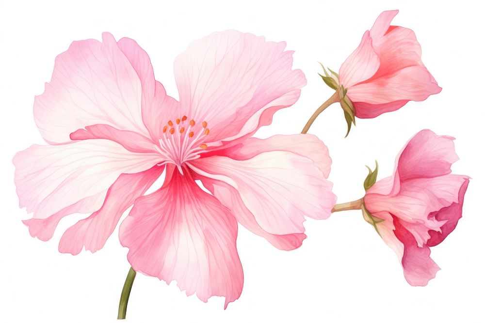 Pink flower hibiscus blossom petal. AI generated Image by rawpixel.