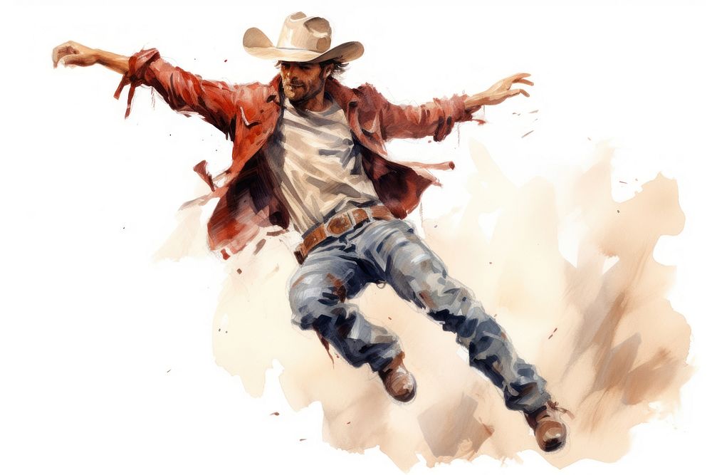 Cowboy paint rodeo white background. AI generated Image by rawpixel.